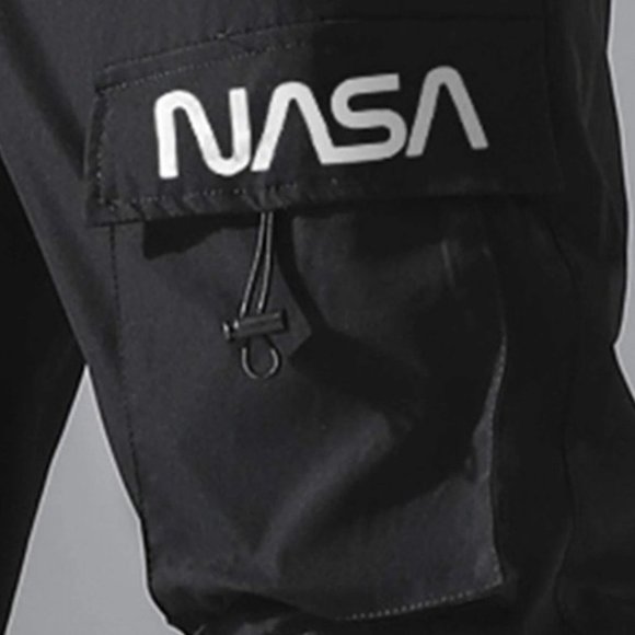 Black StreetStyle Men's Letter Graphic Pants - Picture 3 of 4